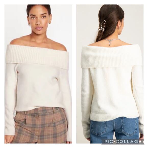 Old Navy Off The Shoulder Sweater Cream Size XL - Picture 1 of 6